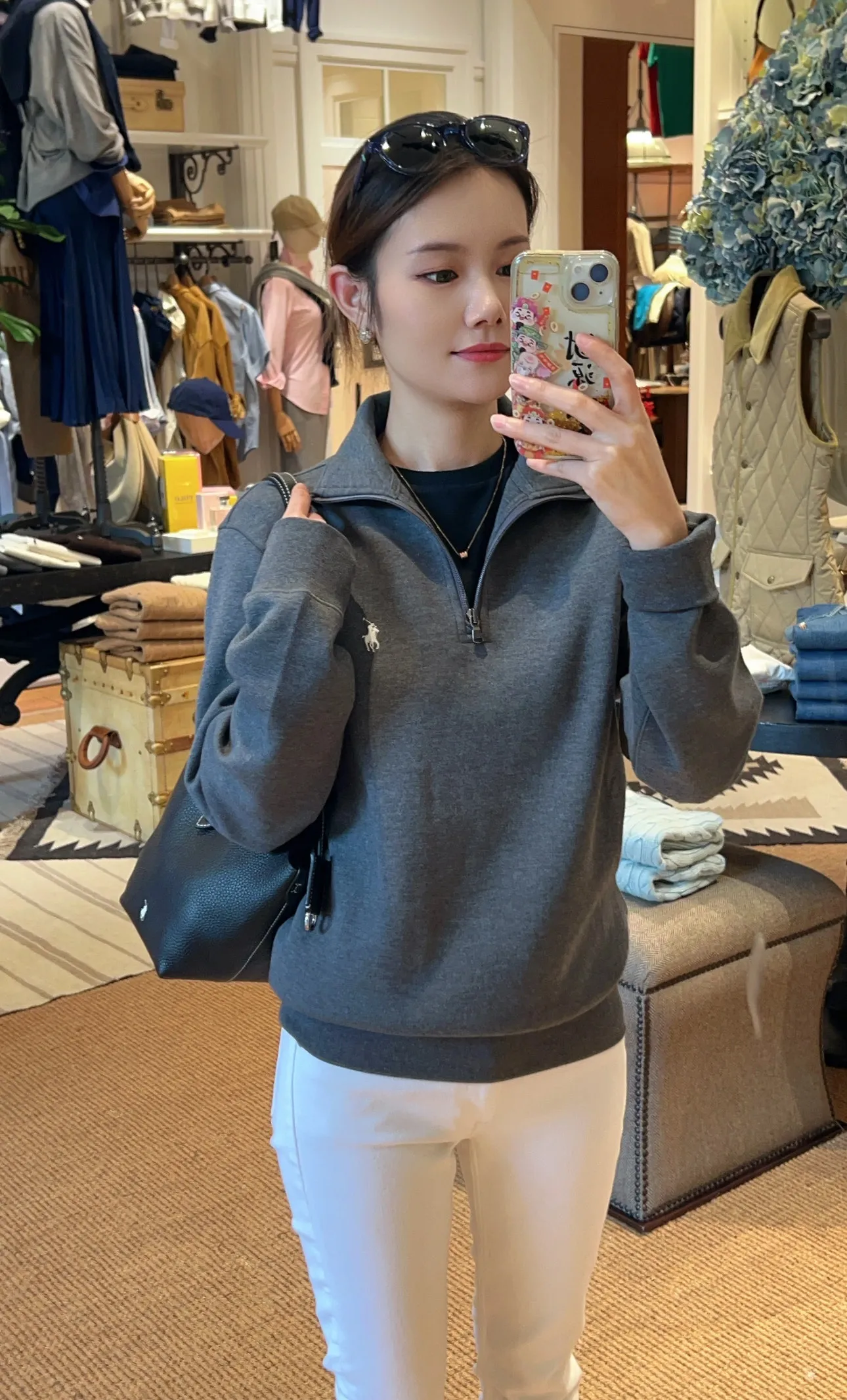 P210 Style No.: RL023】Ralph Lauren/Ralph Lauren classic small label embroidered high collar pullover half-zip sweatshirt